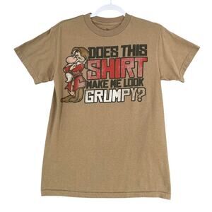 Wonderful World Of‎ Disney Brown Grumpy Graphic Print Short Sleeve T-Shirt Small